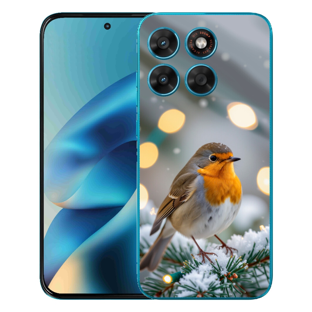 Gelový kryt mmCase na Motorola Moto G87/G77/G67 - červenka v zimě