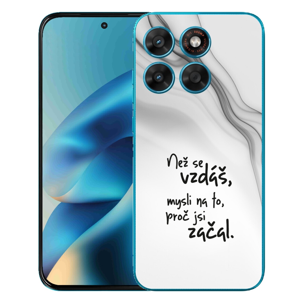Gelový kryt mmCase na Motorola Moto G87/G77/G67 - citát 2 bílé pozadí