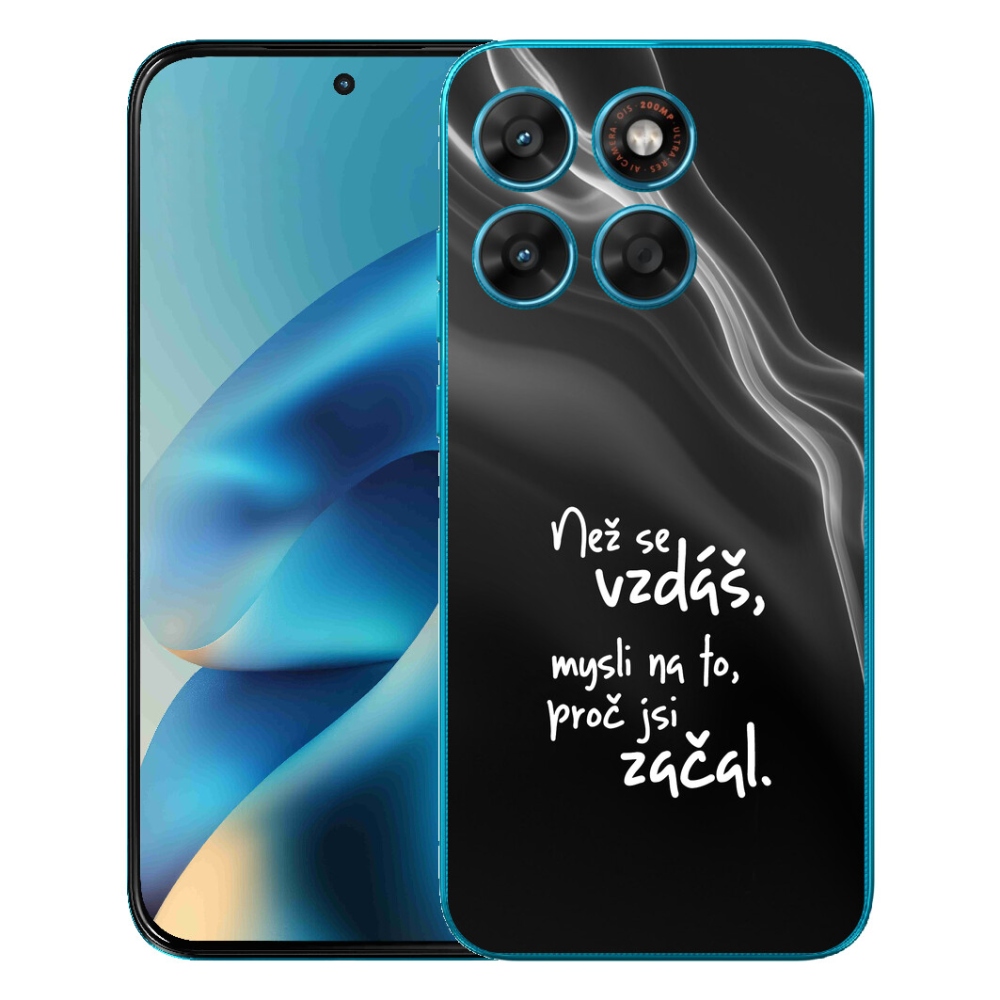 Gelový kryt mmCase na Motorola Moto G87/G77/G67 - citát 2 černé pozadí