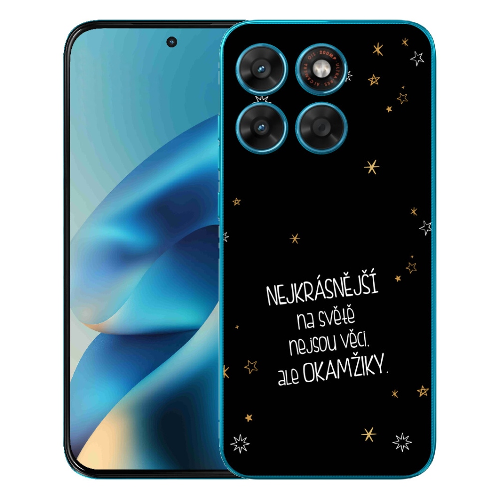 Gelový kryt mmCase na Motorola Moto G87/G77/G67 - citát 4 černé pozadí