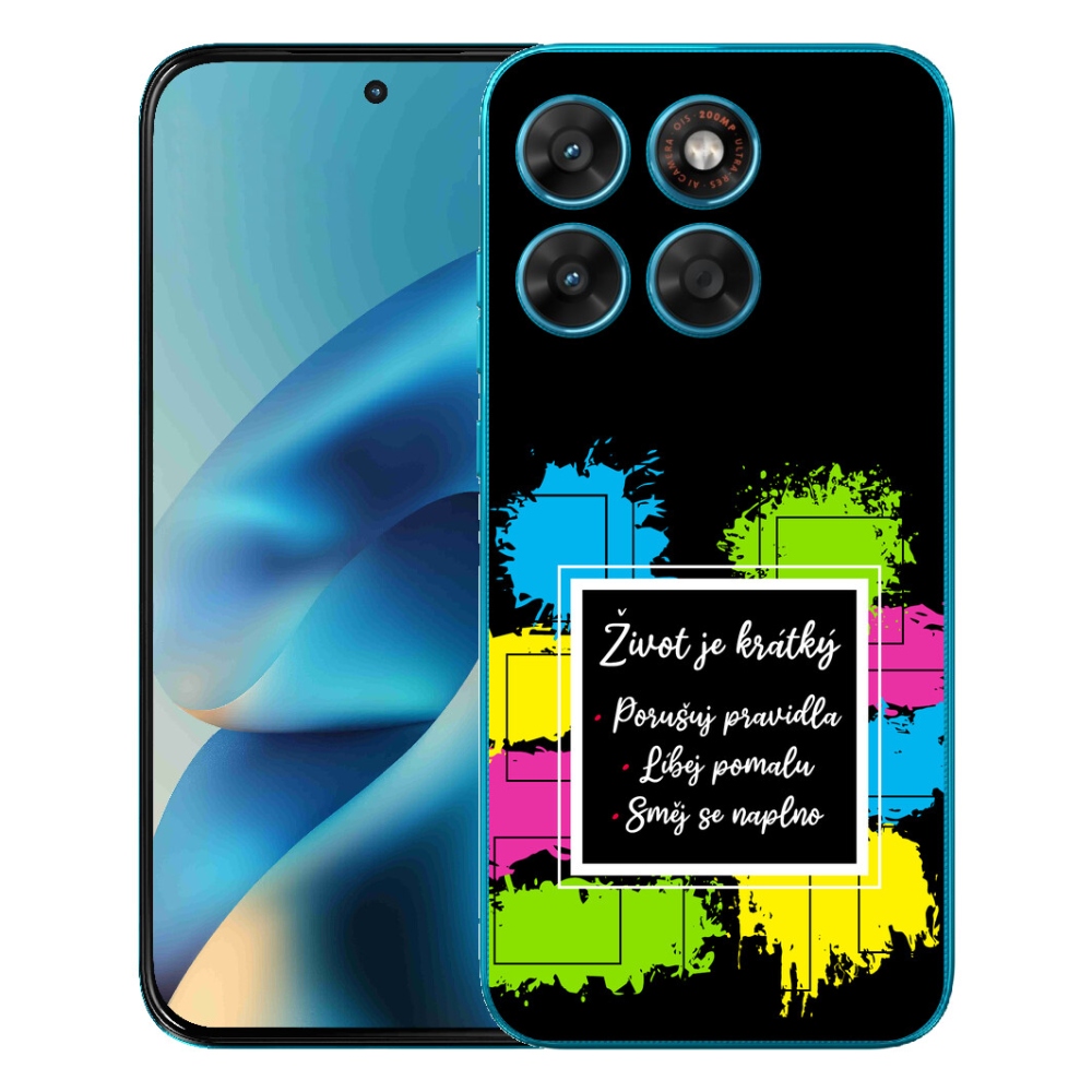 Gelový kryt mmCase na Motorola Moto G87/G77/G67 - citát 5 černé pozadí