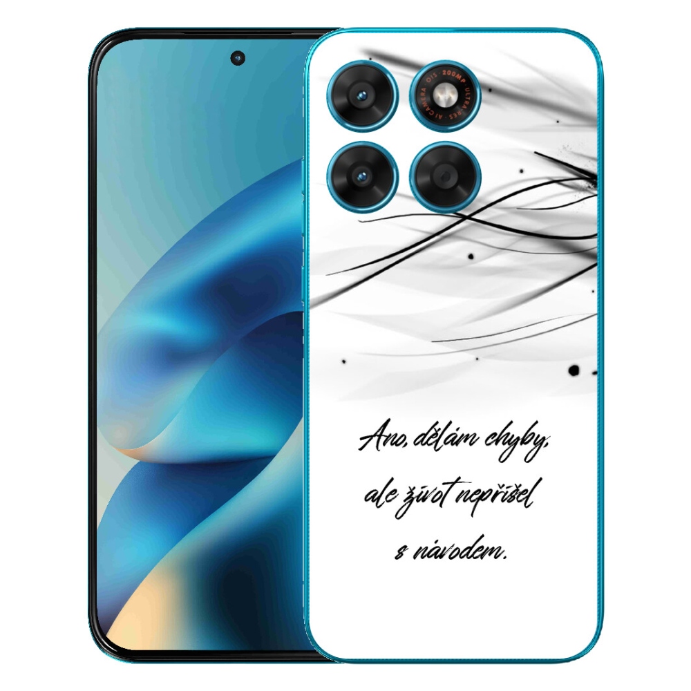 Gelový kryt mmCase na Motorola Moto G87/G77/G67 - citát bílé pozadí