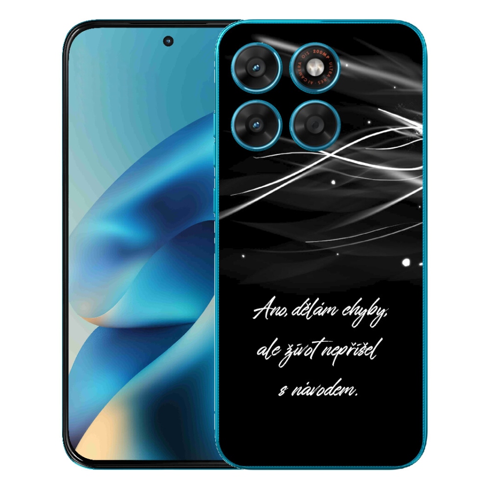 Gelový kryt mmCase na Motorola Moto G87/G77/G67 - citát černé pozadí