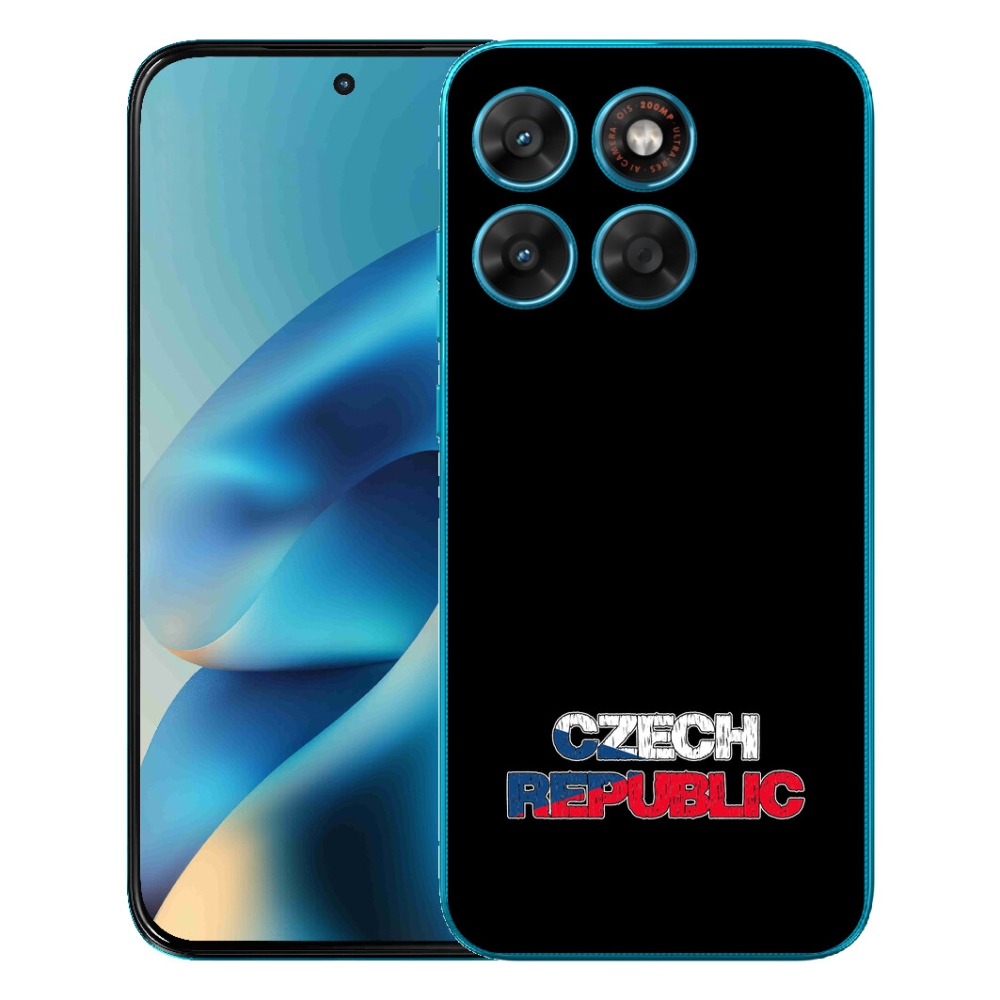 Gelový kryt mmCase na Motorola Moto G87/G77/G67 - Czech Republic černé pozadí