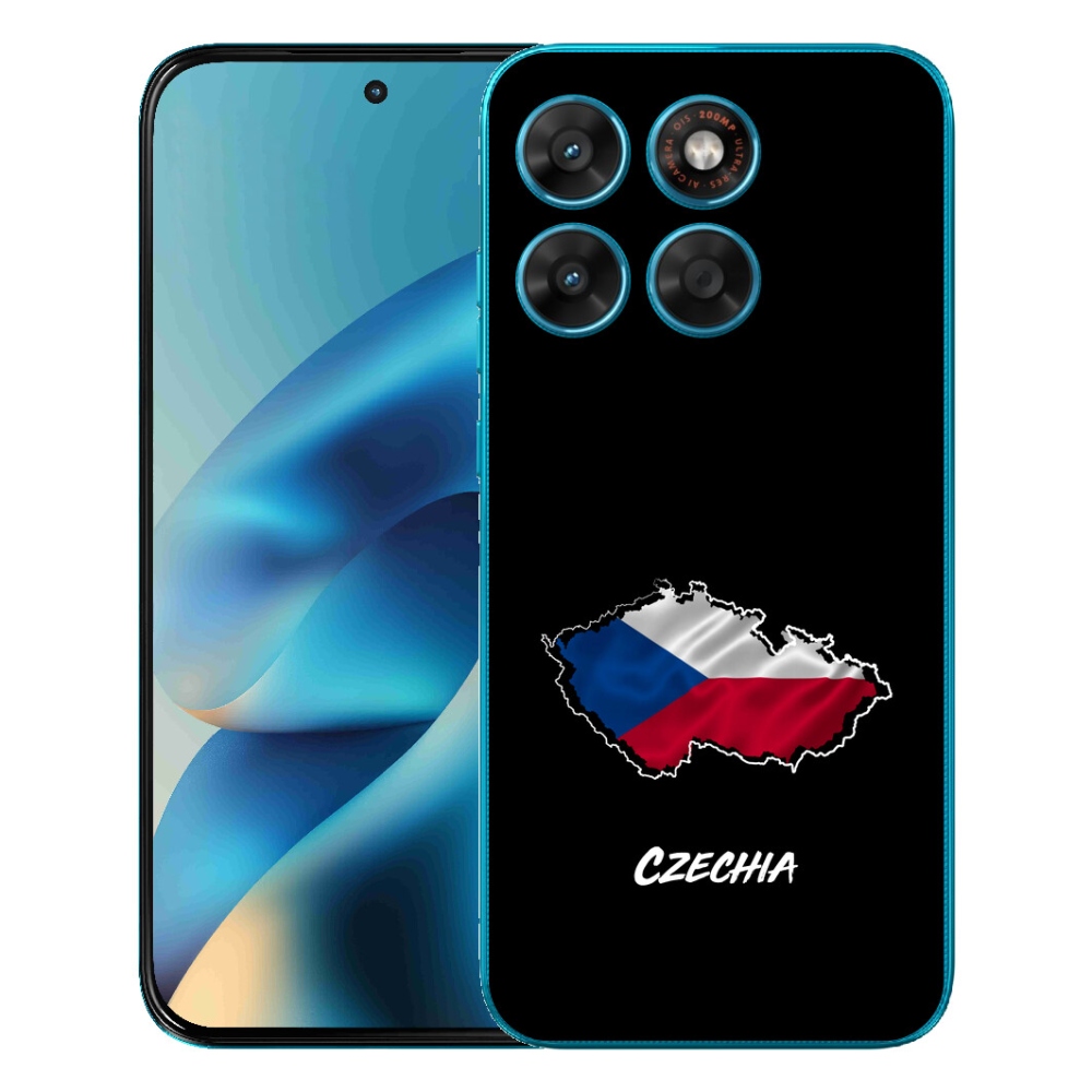 Gelový kryt mmCase na Motorola Moto G87/G77/G67 - Czechia černé pozadí
