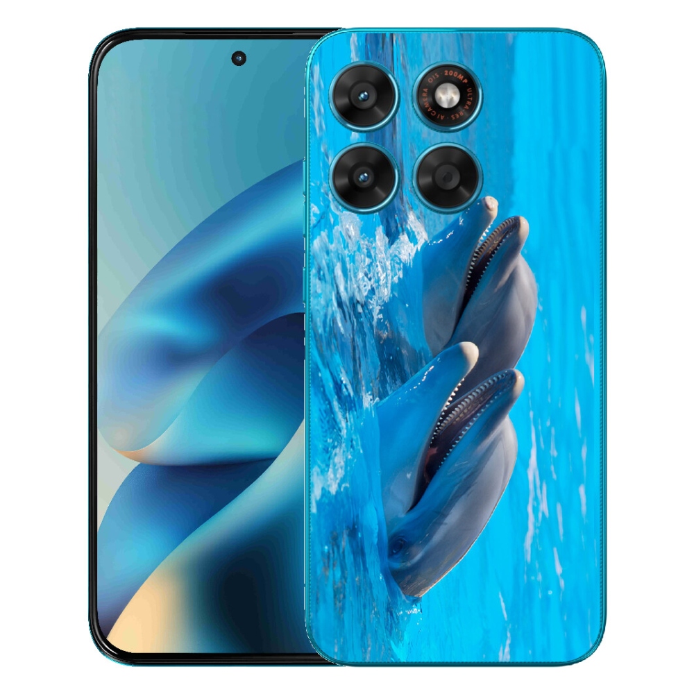 Gelový kryt mmCase na Motorola Moto G87/G77/G67 - delfíni