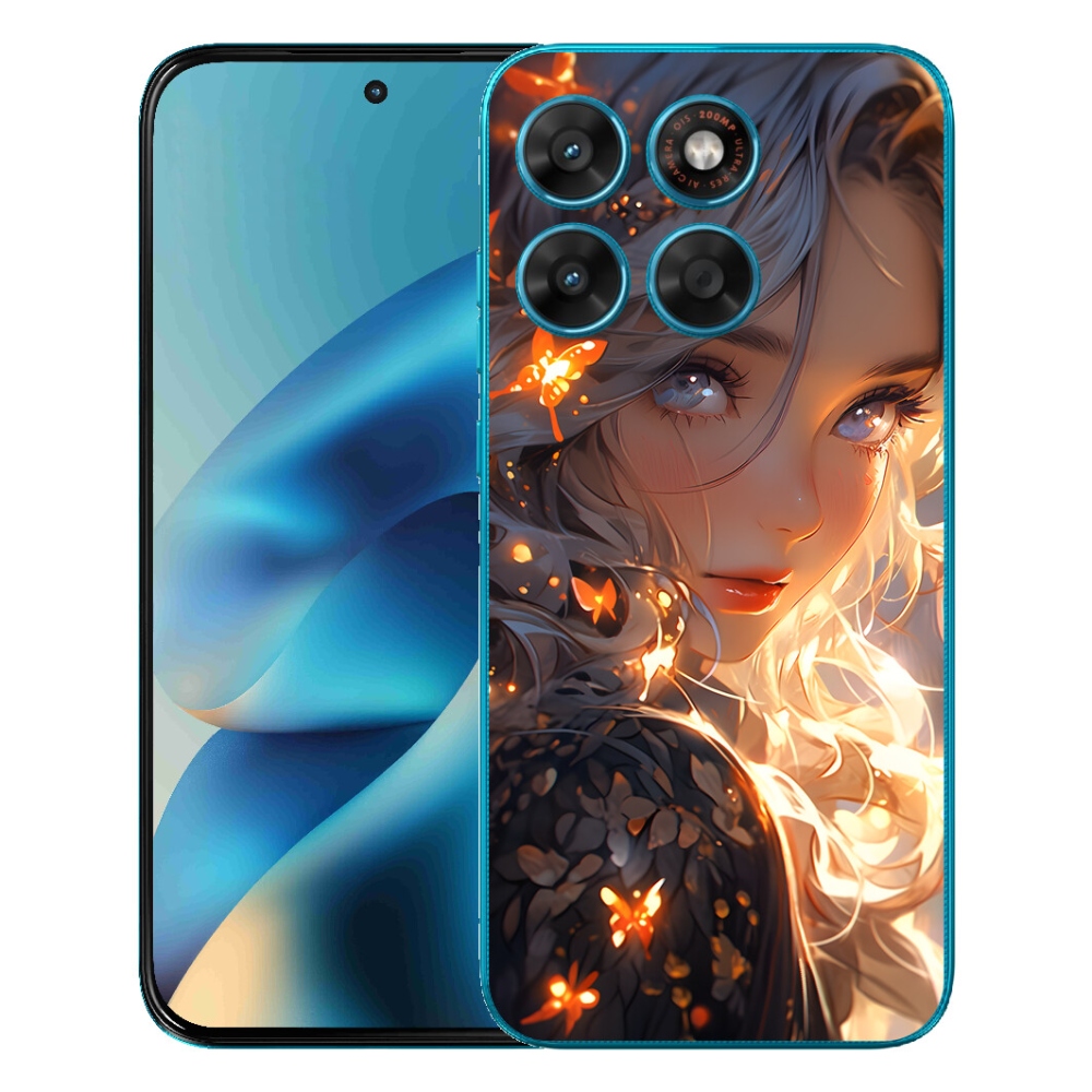 Gelový kryt mmCase na Motorola Moto G87/G77/G67 - dívka a motýli