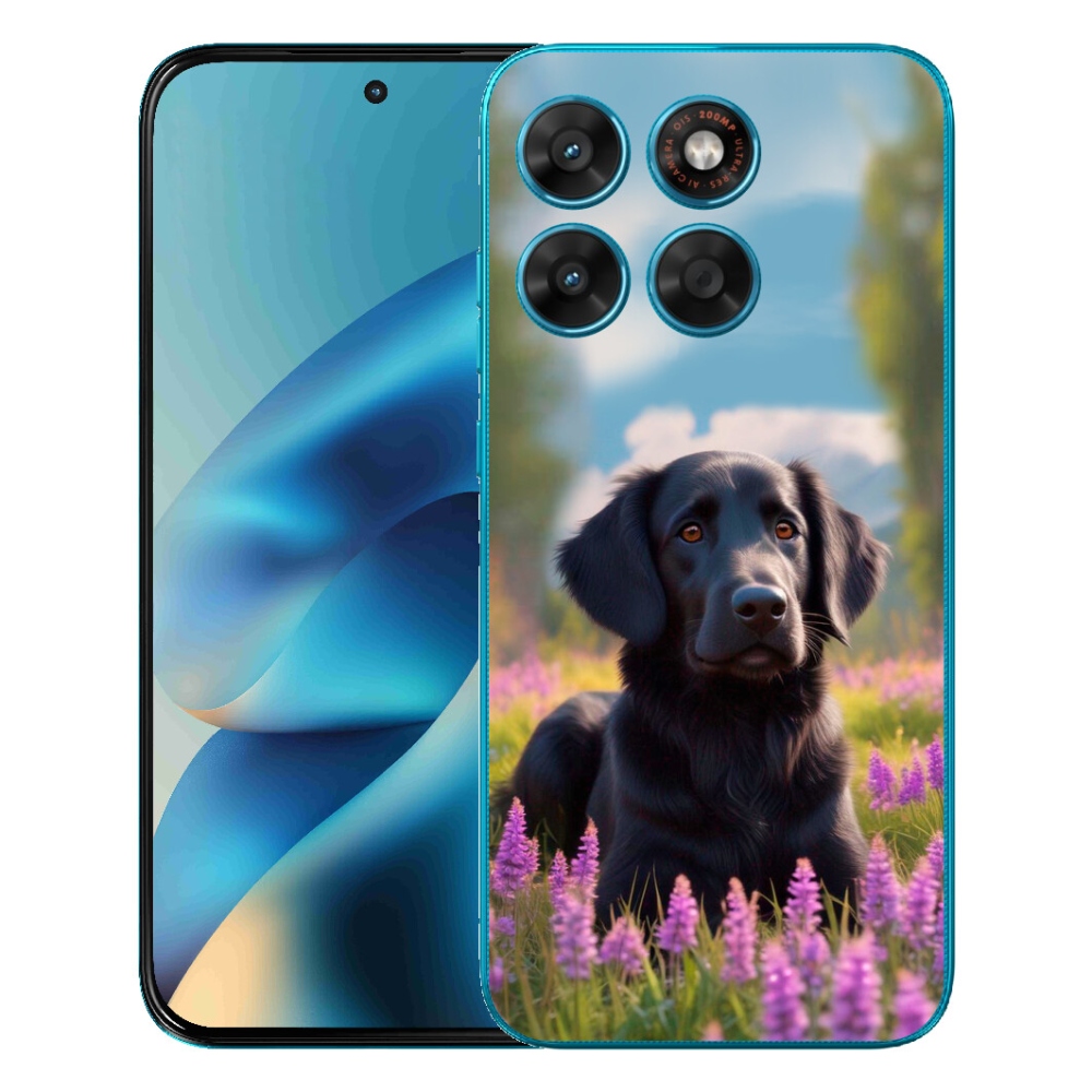 Gelový kryt mmCase na Motorola Moto G87/G77/G67 - elegantní černý retrívr