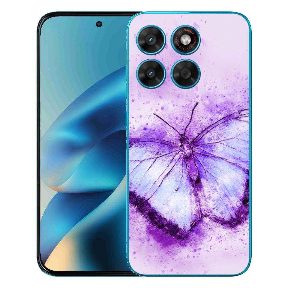 Gelový kryt mmCase na Motorola Moto G87/G77/G67 - fialový motýl