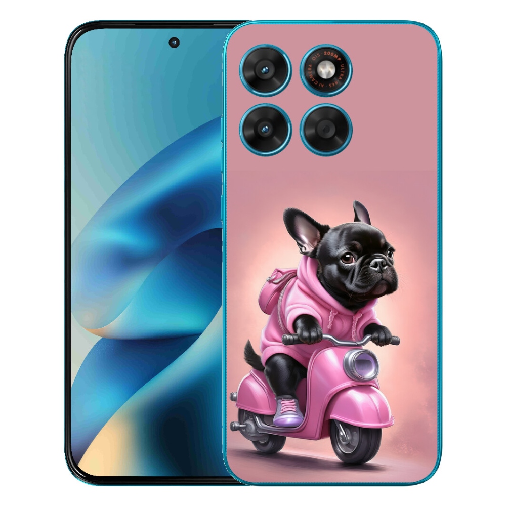 Gelový kryt mmCase na Motorola Moto G87/G77/G67 - francouzský buldoček na skútru
