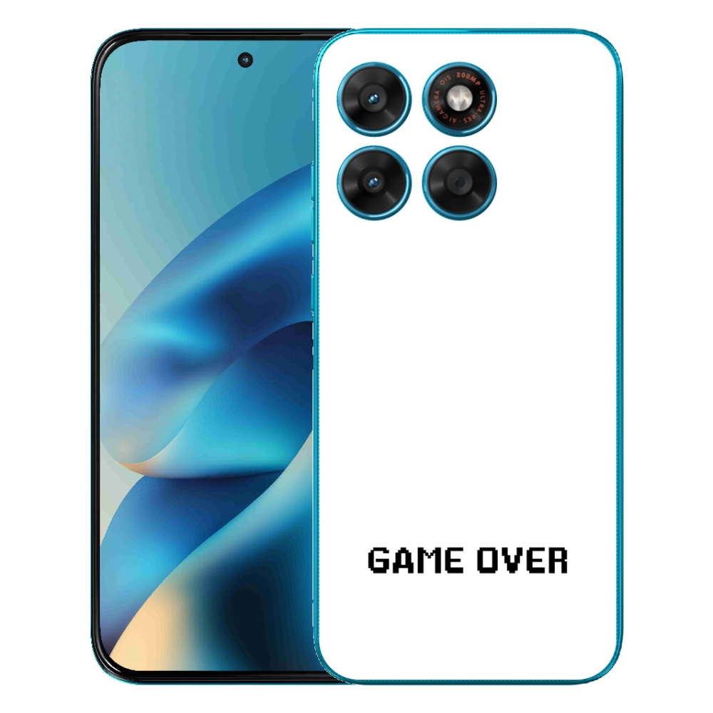 Gelový kryt mmCase na Motorola Moto G87/G77/G67 - game over bílé pozadí