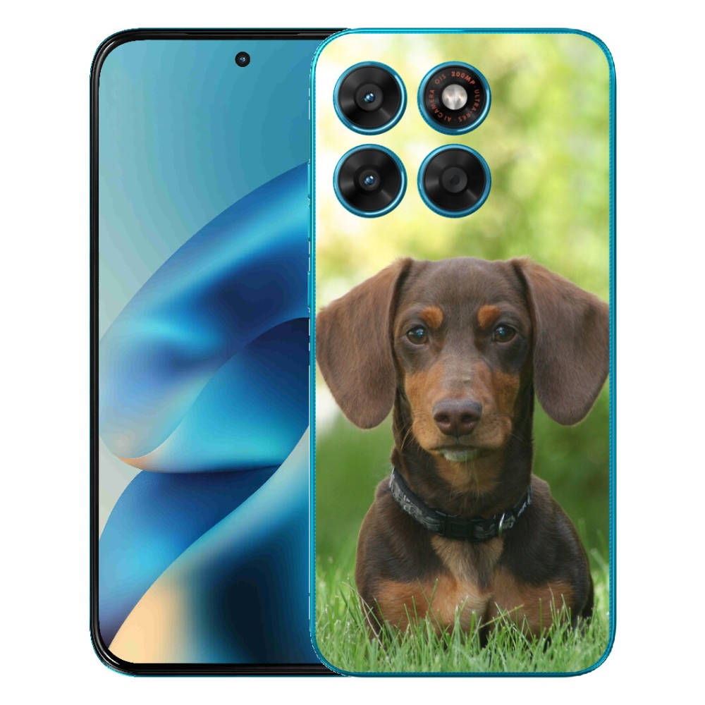 Gelový kryt mmCase na Motorola Moto G87/G77/G67 - hnědý jezevčík