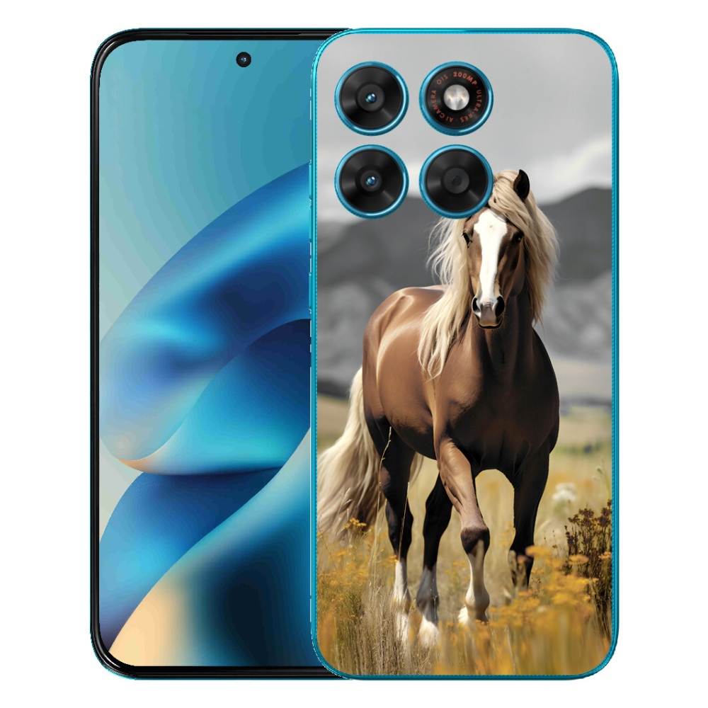 Gelový kryt mmCase na Motorola Moto G87/G77/G67 - hnědý kůň 1