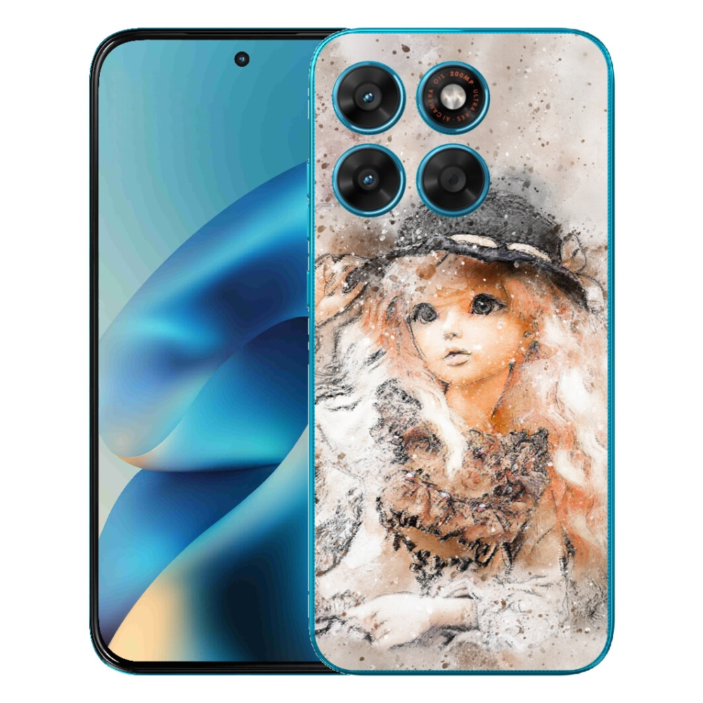 Gelový kryt mmCase na Motorola Moto G87/G77/G67 - holčička s kloboukem