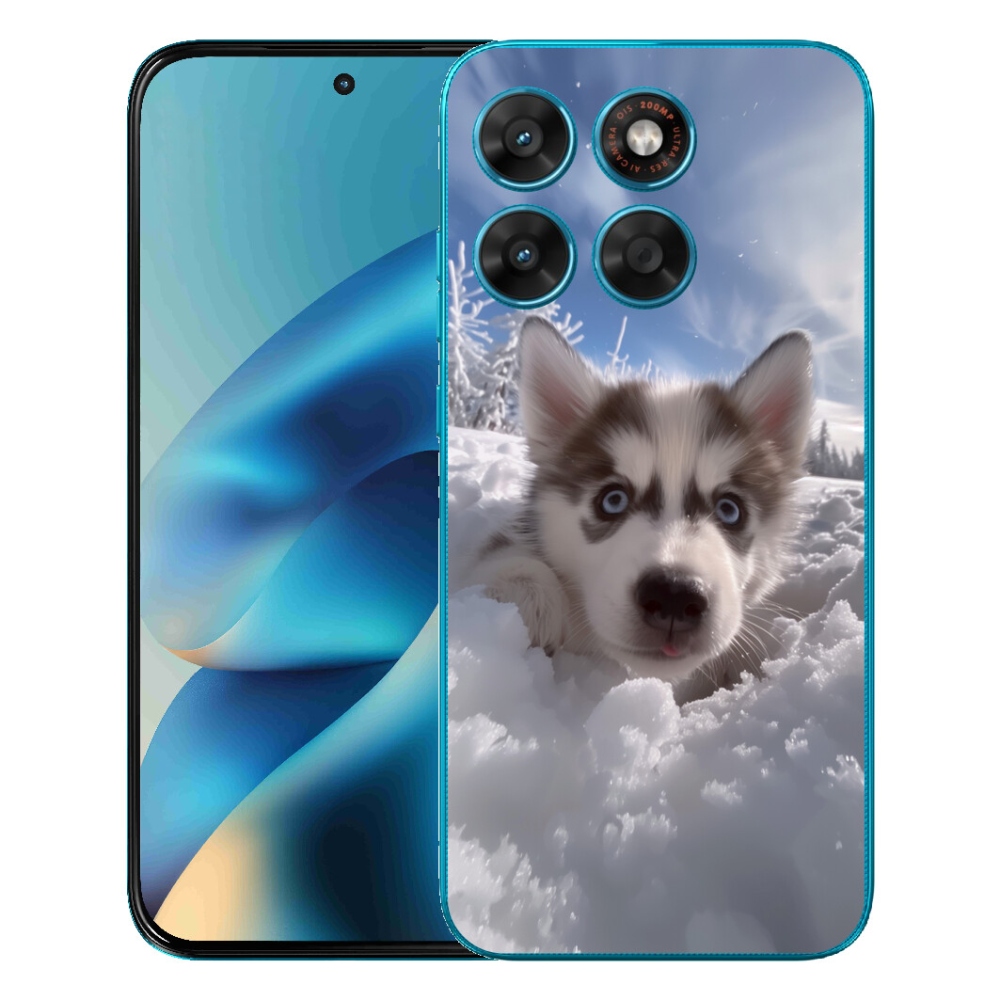 Gelový kryt mmCase na Motorola Moto G87/G77/G67 - husky ve sněhu