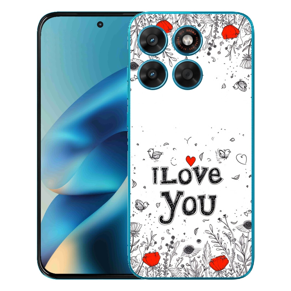 Gelový kryt mmCase na Motorola Moto G87/G77/G67 - I love you bílé pozadí