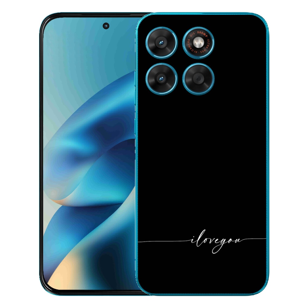 Gelový kryt mmCase na Motorola Moto G87/G77/G67 - I love you černé pozadí