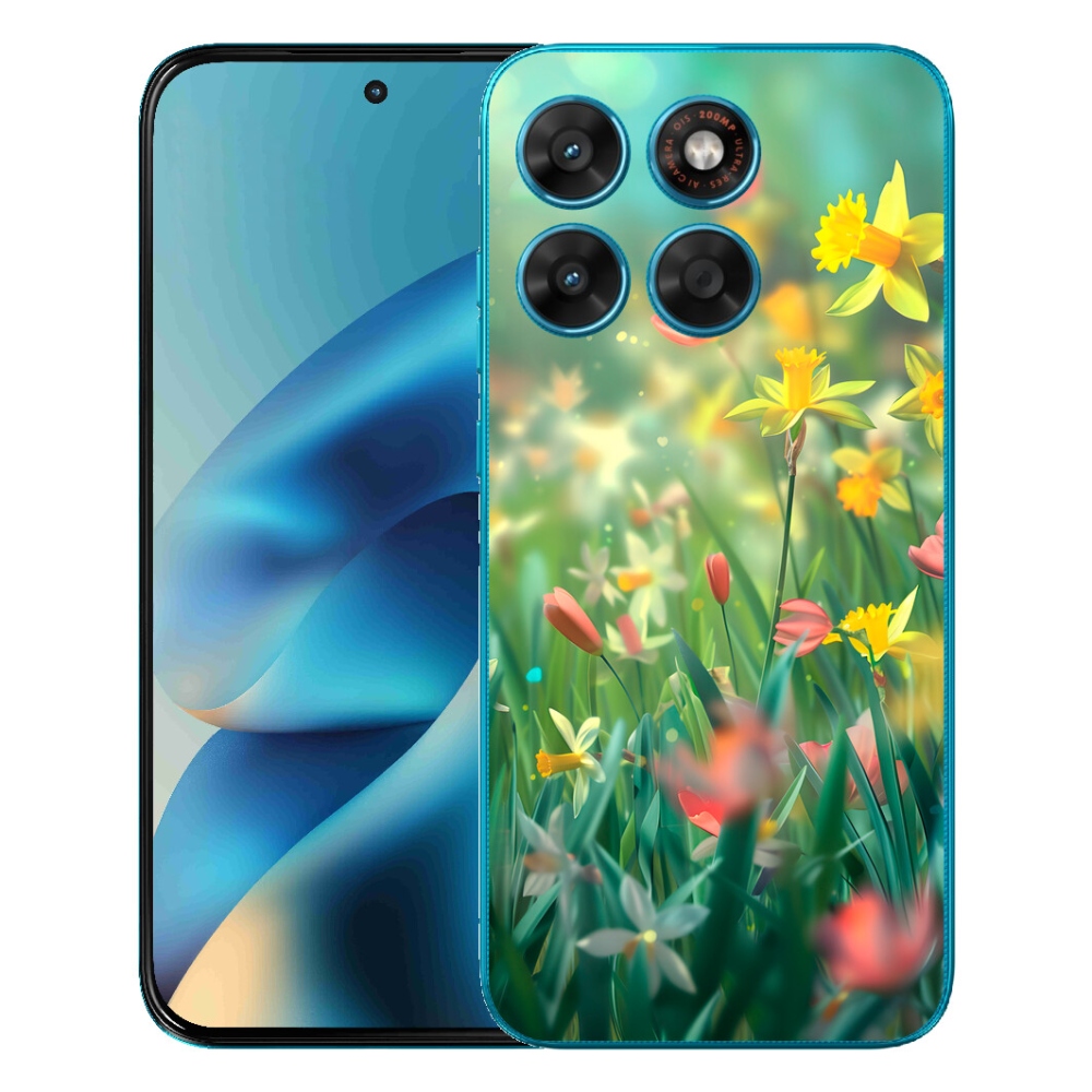 Gelový kryt mmCase na Motorola Moto G87/G77/G67 - jarní květy