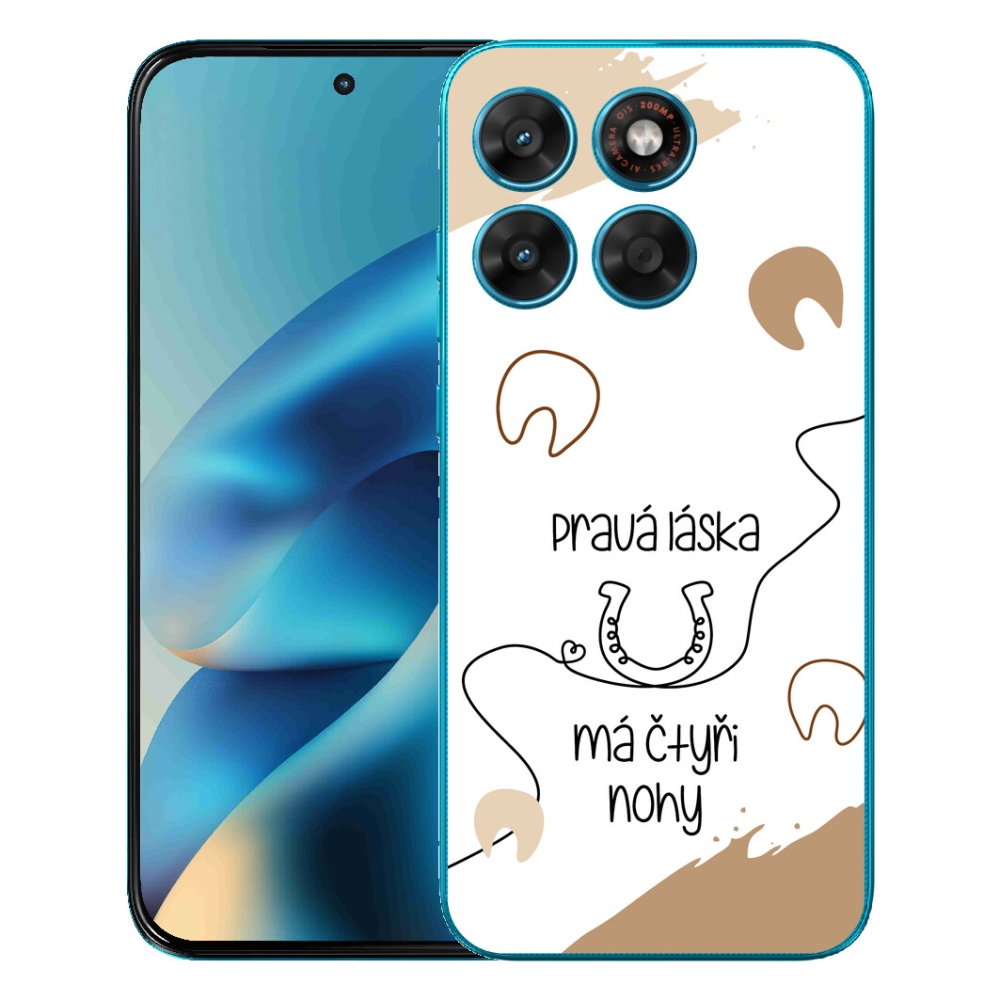 Gelový kryt mmCase na Motorola Moto G87/G77/G67 - koňský motiv bílé pozadí