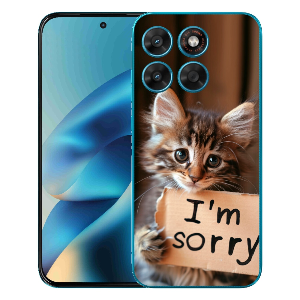 Gelový kryt mmCase na Motorola Moto G87/G77/G67 - kočíčí omluva