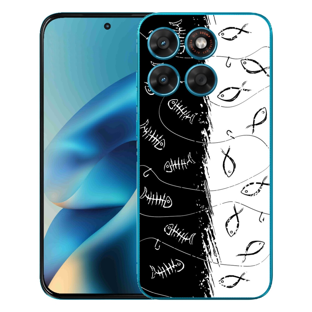 Gelový kryt mmCase na Motorola Moto G87/G77/G67 - kostry a rybky