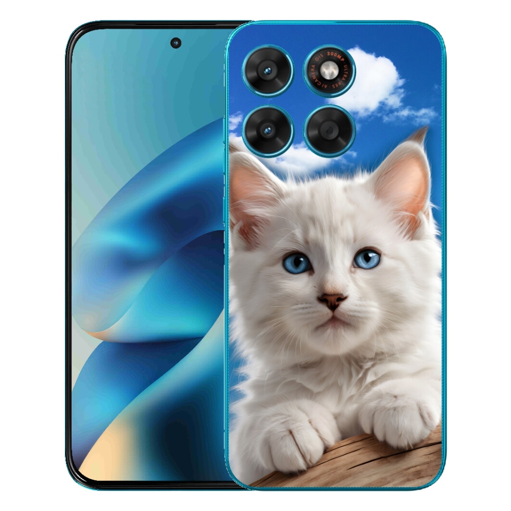 Gelový kryt mmCase na Motorola Moto G87/G77/G67 - kotě a oblaka