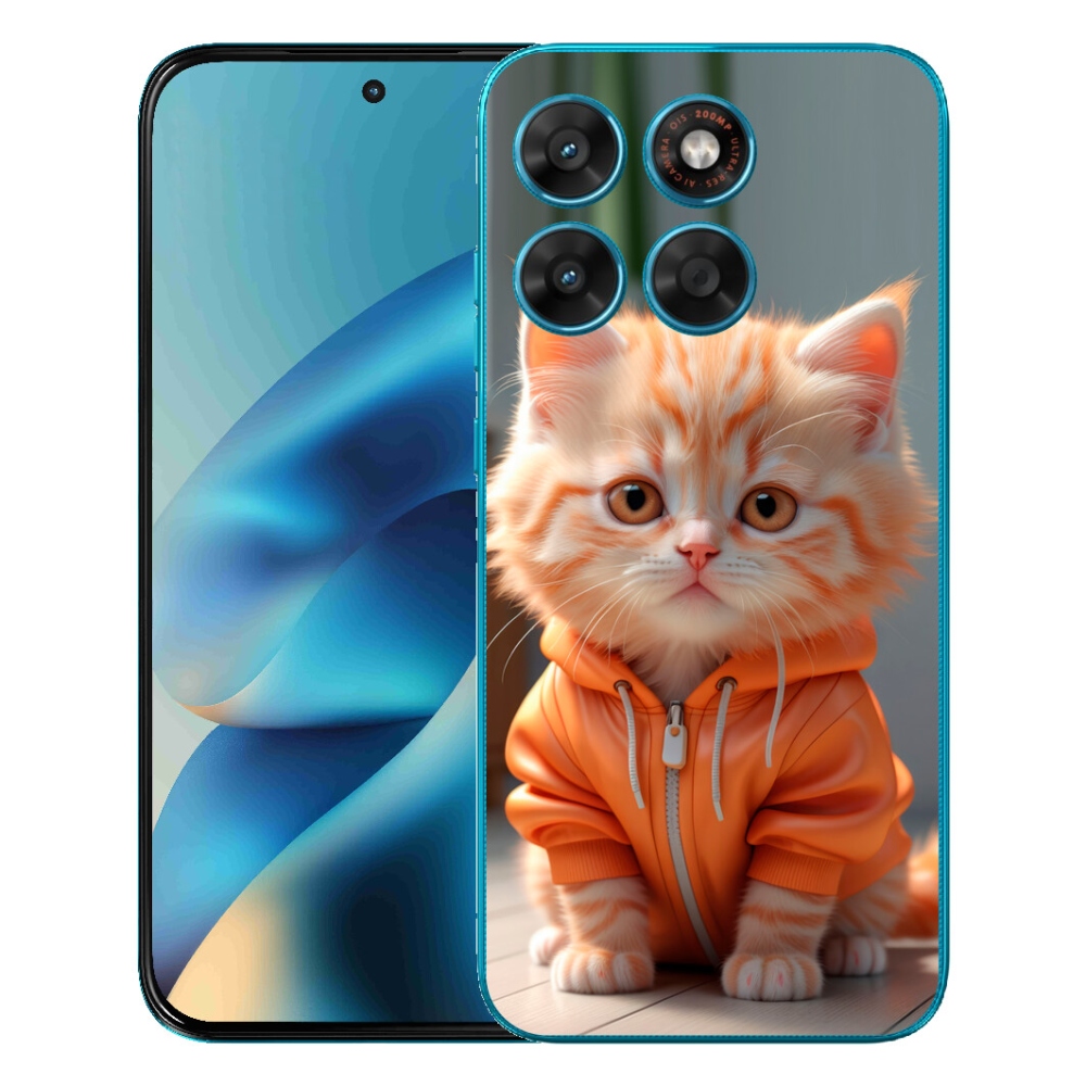 Gelový kryt mmCase na Motorola Moto G87/G77/G67 - kotě v mikině