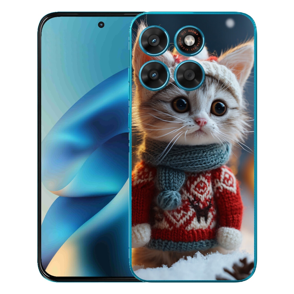 Gelový kryt mmCase na Motorola Moto G87/G77/G67 - kotě ve svetru