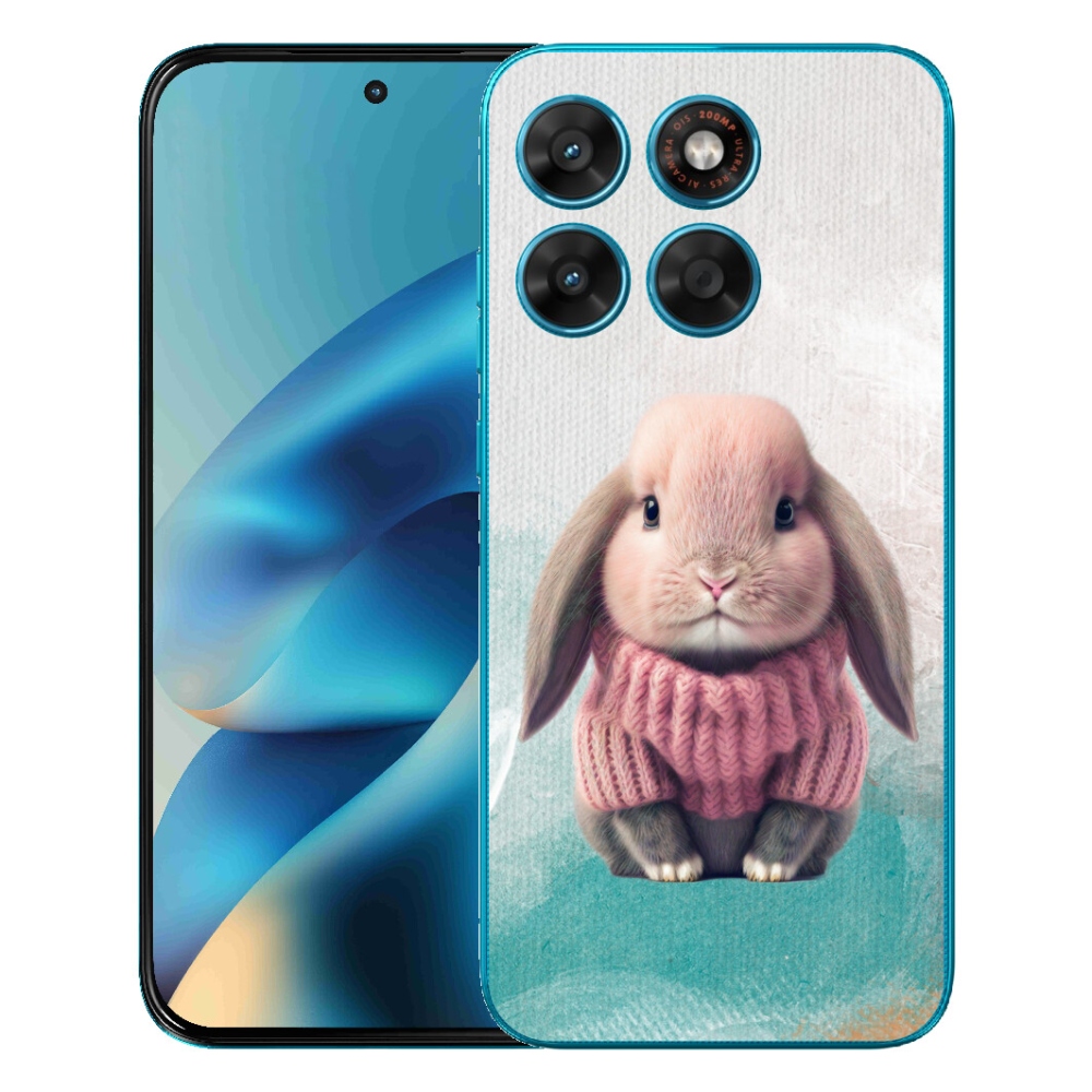 Gelový kryt mmCase na Motorola Moto G87/G77/G67 - králíček ve svetru