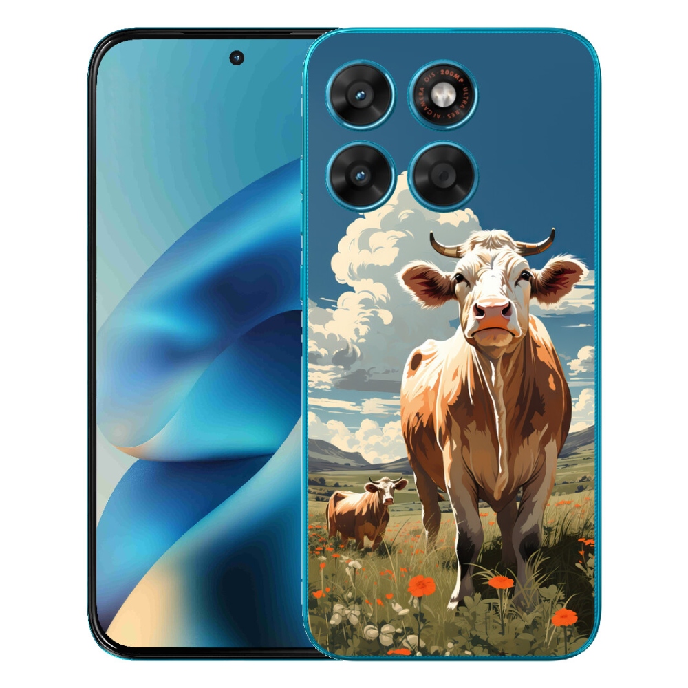 Gelový kryt mmCase na Motorola Moto G87/G77/G67 - krávy na louce