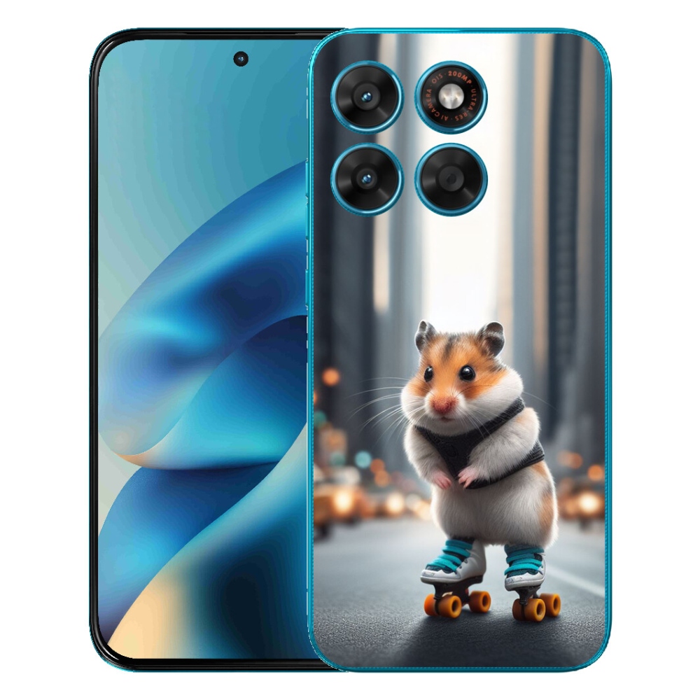 Gelový kryt mmCase na Motorola Moto G87/G77/G67 - křeček na bruslích
