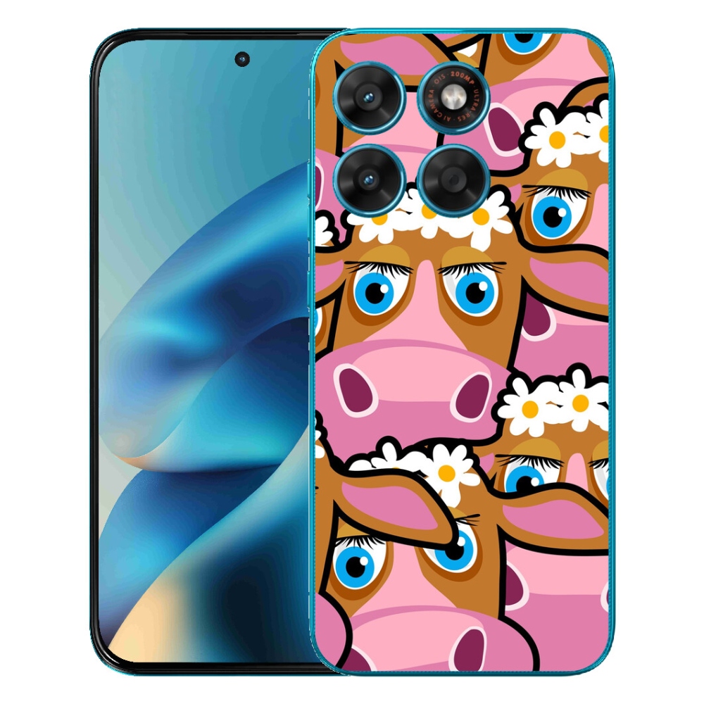 Gelový kryt mmCase na Motorola Moto G87/G77/G67 - kreslené kravičky