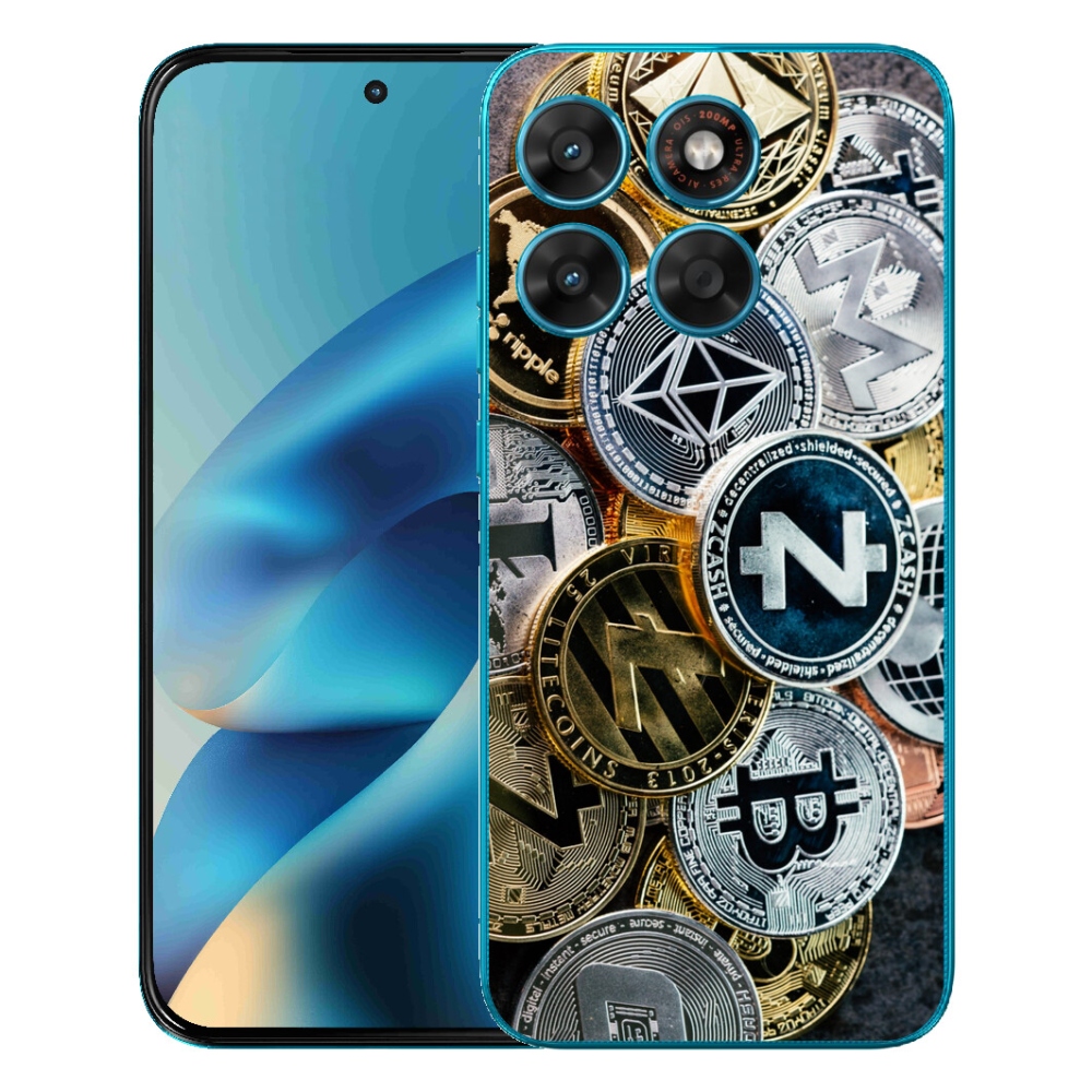 Gelový kryt mmCase na Motorola Moto G87/G77/G67 - kryptoměny