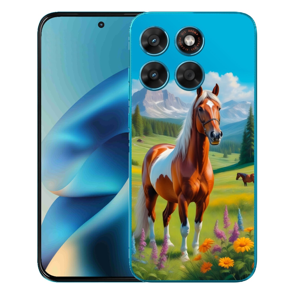 Gelový kryt mmCase na Motorola Moto G87/G77/G67 - kůň na louce