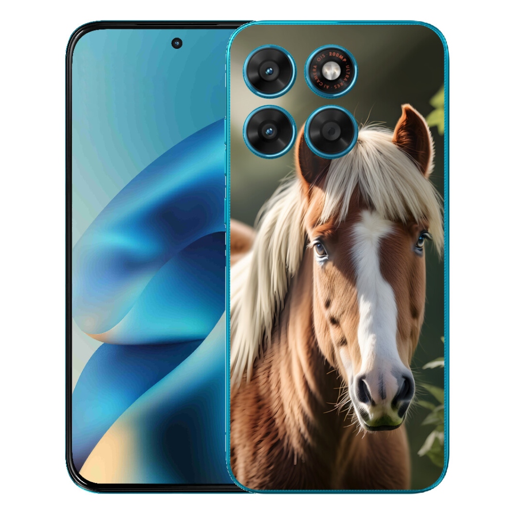 Gelový kryt mmCase na Motorola Moto G87/G77/G67 - kůň se světlou hřívou