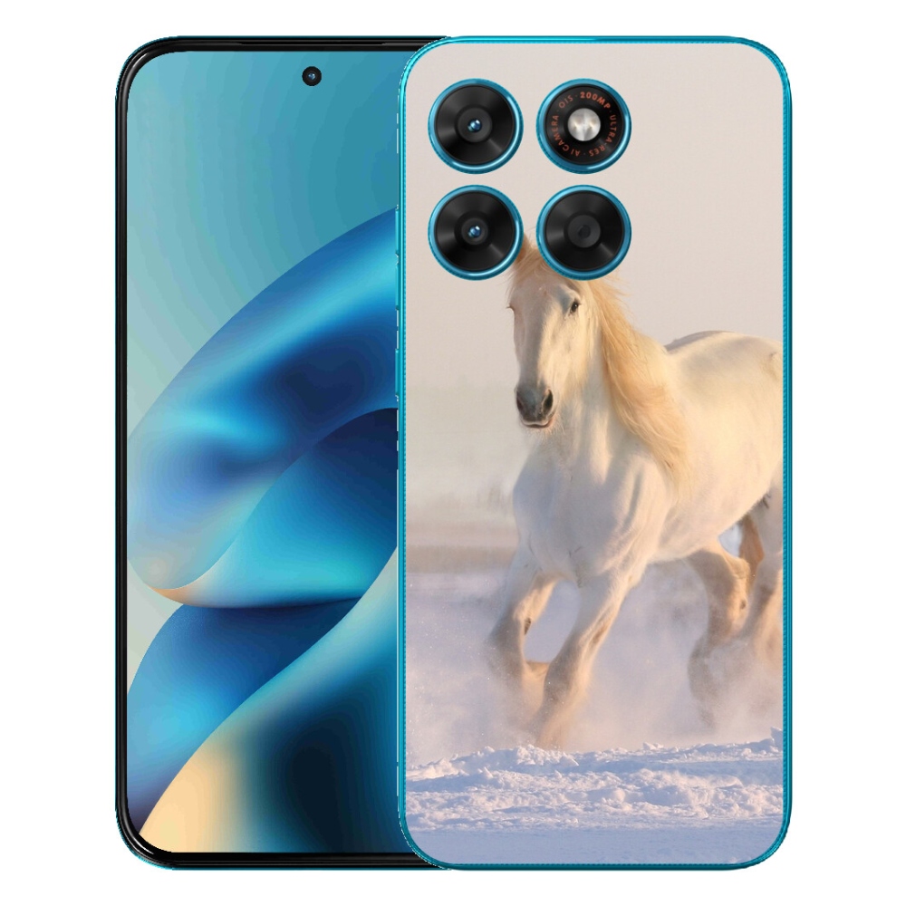 Gelový kryt mmCase na Motorola Moto G87/G77/G67 - kůň ve sněhu