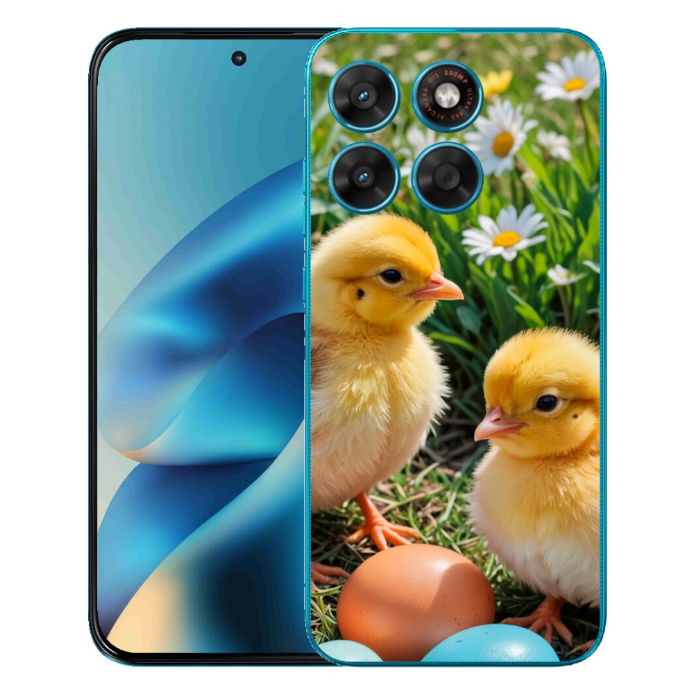 Gelový kryt mmCase na Motorola Moto G87/G77/G67 - kuřátka