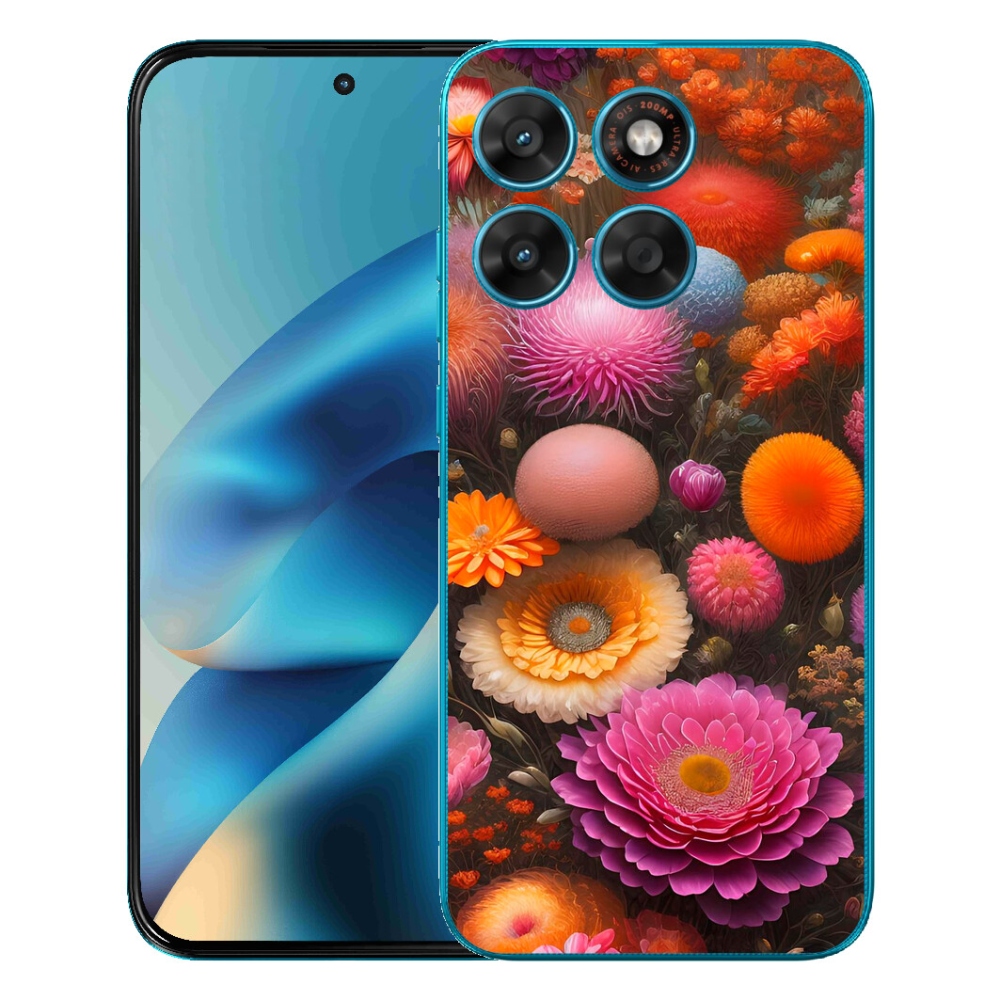Gelový kryt mmCase na Motorola Moto G87/G77/G67 - květinová kompozice