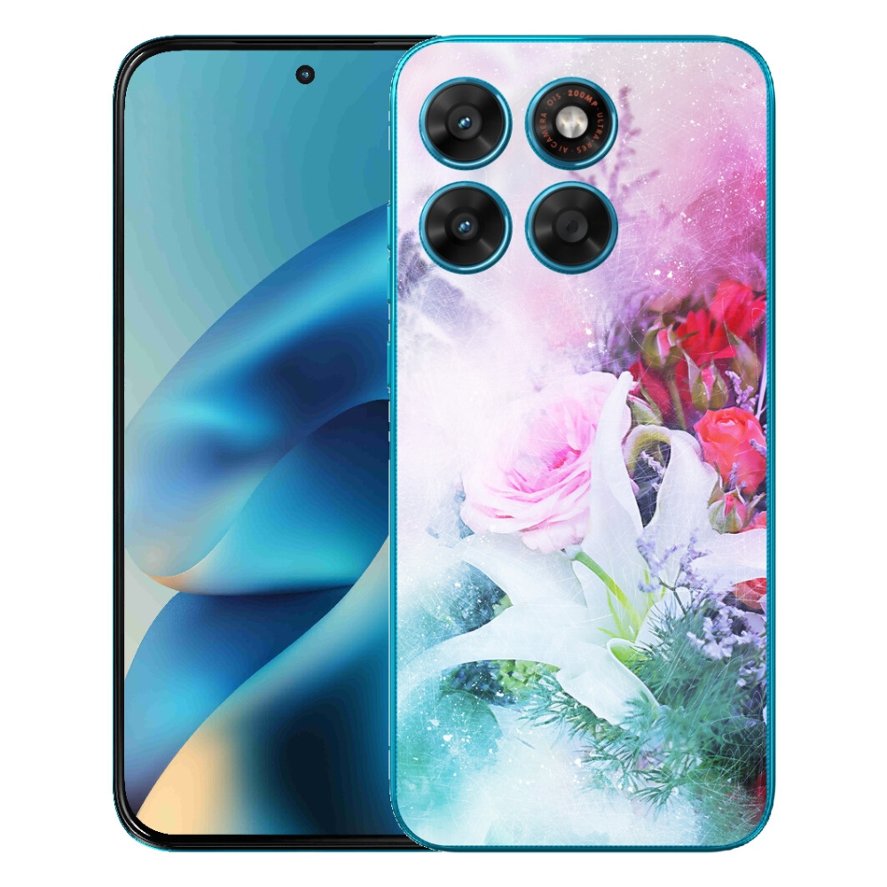 Gelový kryt mmCase na Motorola Moto G87/G77/G67 - květiny 4