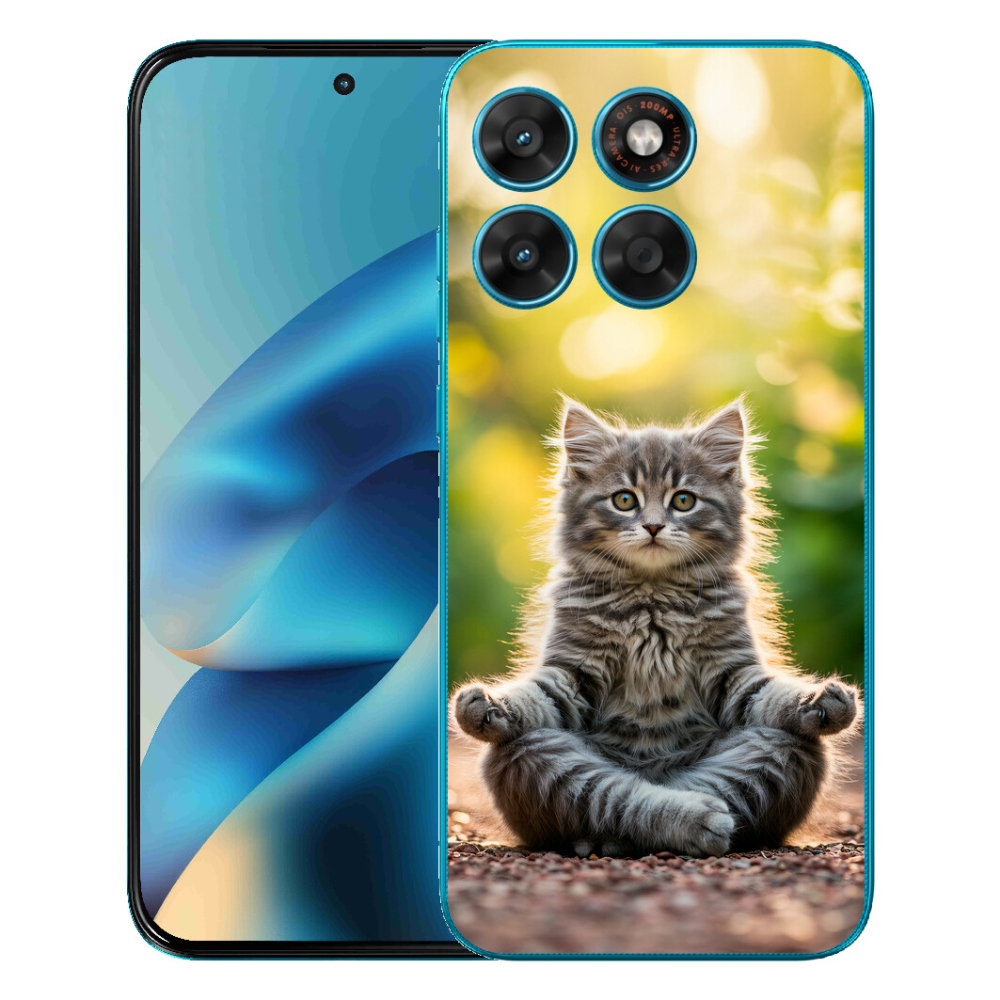 Gelový kryt mmCase na Motorola Moto G87/G77/G67 - meditující kotě