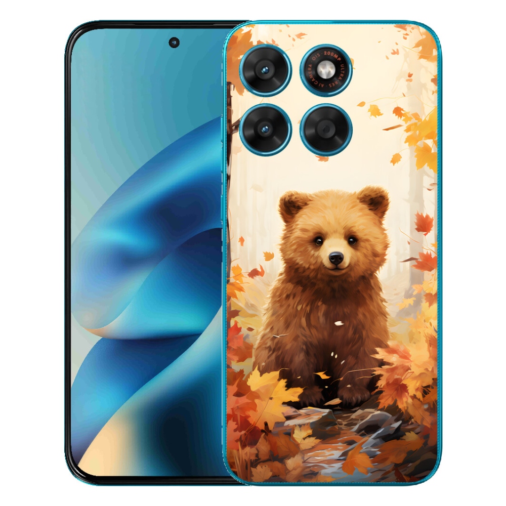 Gelový kryt mmCase na Motorola Moto G87/G77/G67 - medvěd v lese