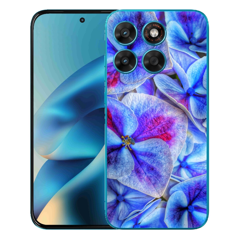 Gelový kryt mmCase na Motorola Moto G87/G77/G67 - modré květy 1