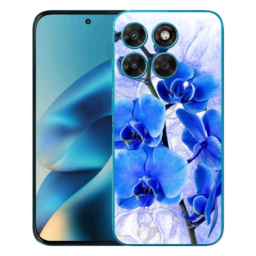 Gelový kryt mmCase na Motorola Moto G87/G77/G67 - modré květy