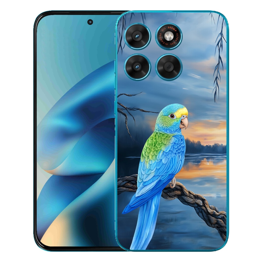 Gelový kryt mmCase na Motorola Moto G87/G77/G67 - modrý papoušek