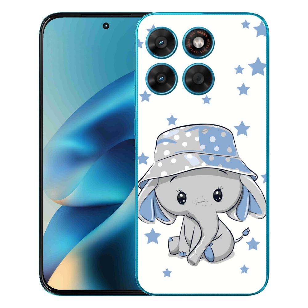 Gelový kryt mmCase na Motorola Moto G87/G77/G67 - modrý slon