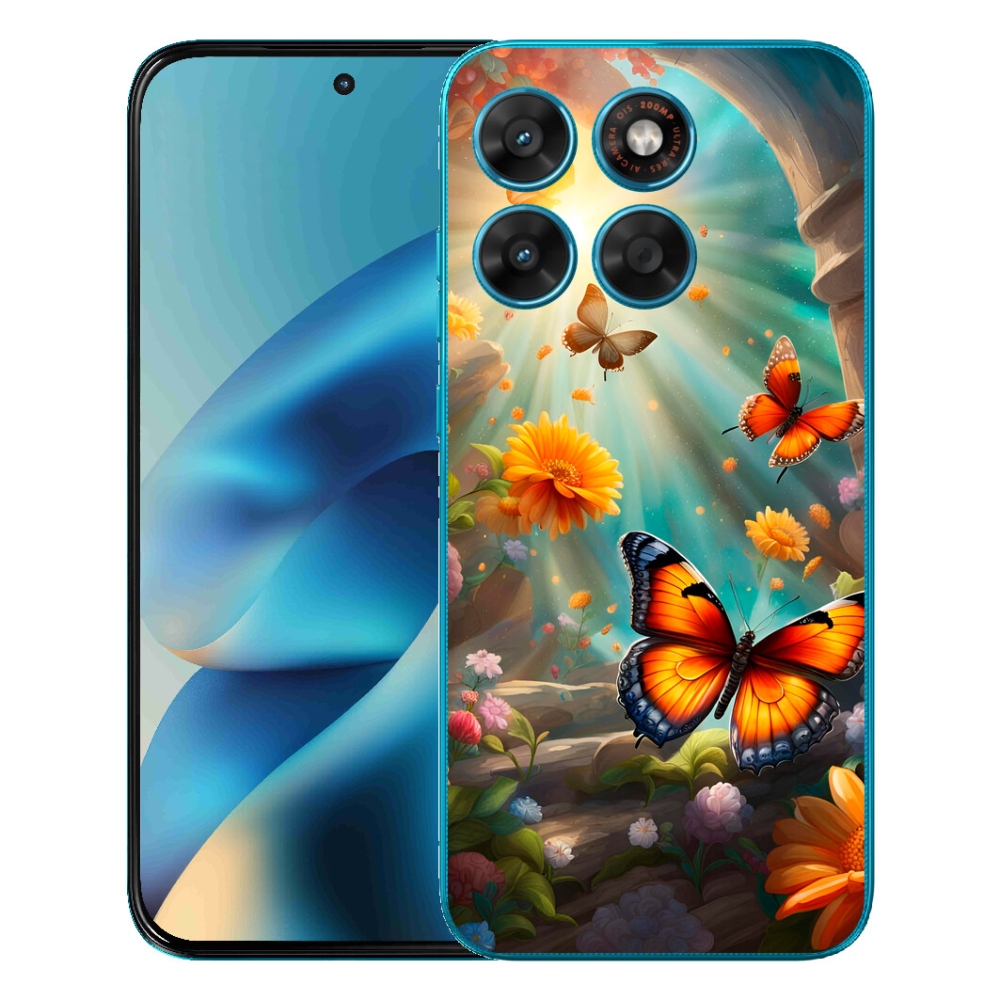 Gelový kryt mmCase na Motorola Moto G87/G77/G67 - motýlí zahrada 2