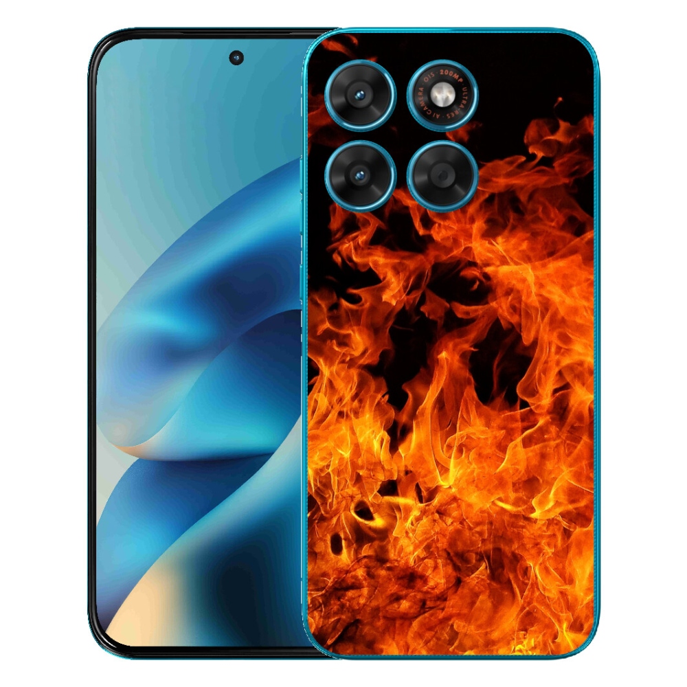 Gelový kryt mmCase na Motorola Moto G87/G77/G67 - muzikant a oheň