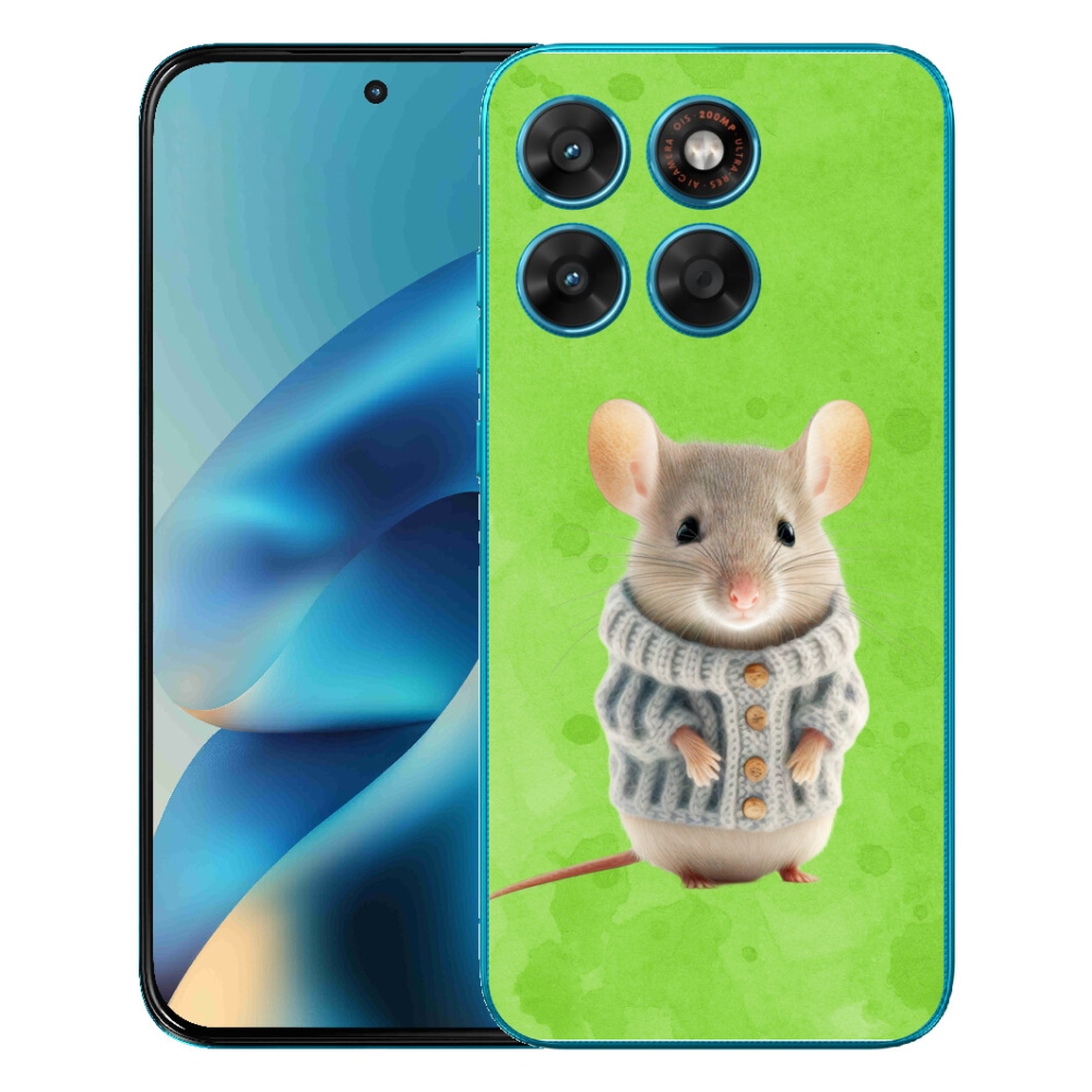 Gelový kryt mmCase na Motorola Moto G87/G77/G67 - myška ve svetru