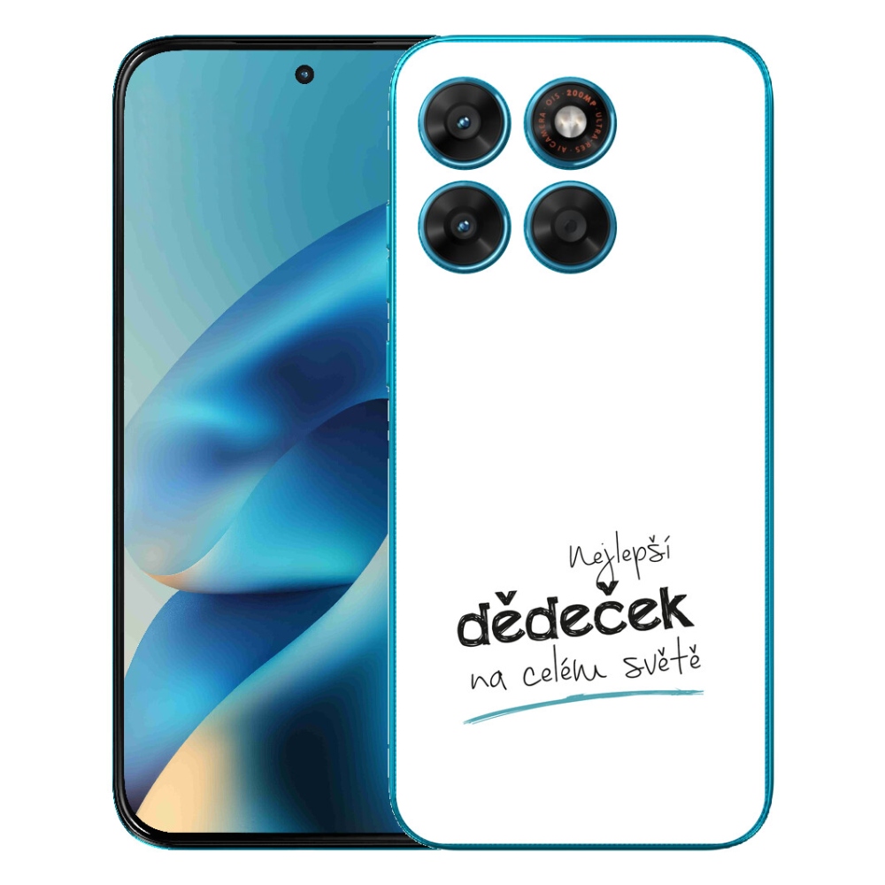 Gelový kryt mmCase na Motorola Moto G87/G77/G67 - nejlepší dědeček 3 bílé pozadí