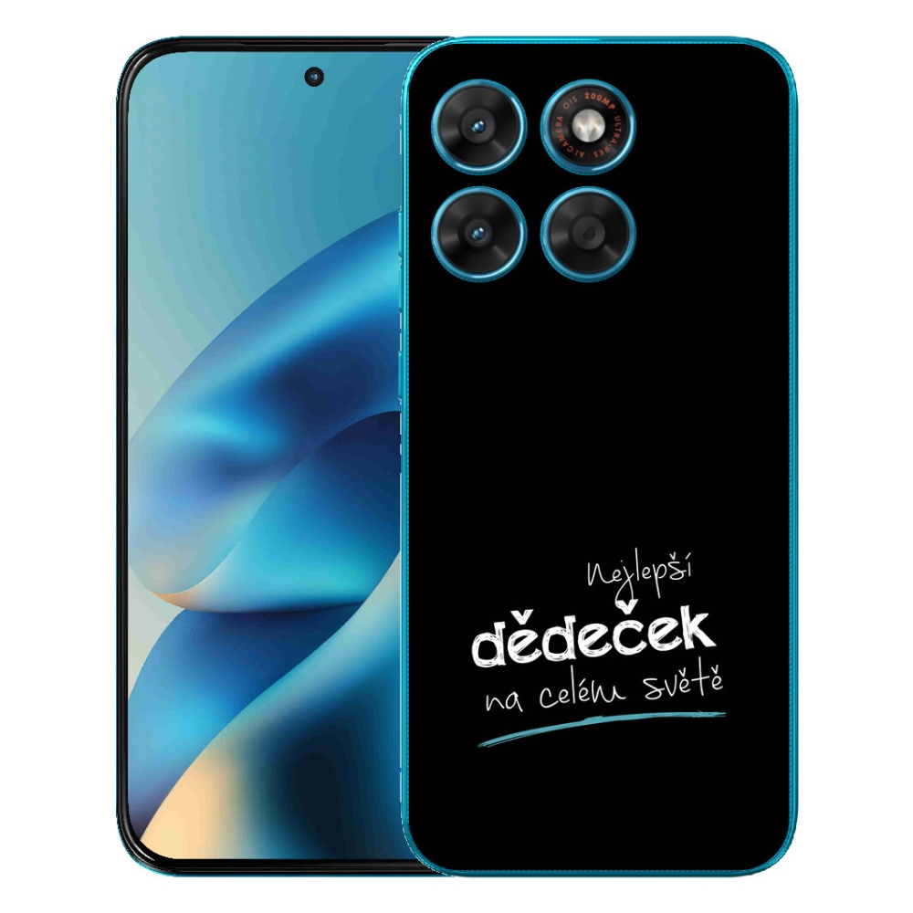 Gelový kryt mmCase na Motorola Moto G87/G77/G67 - nejlepší dědeček 3 černé pozadí
